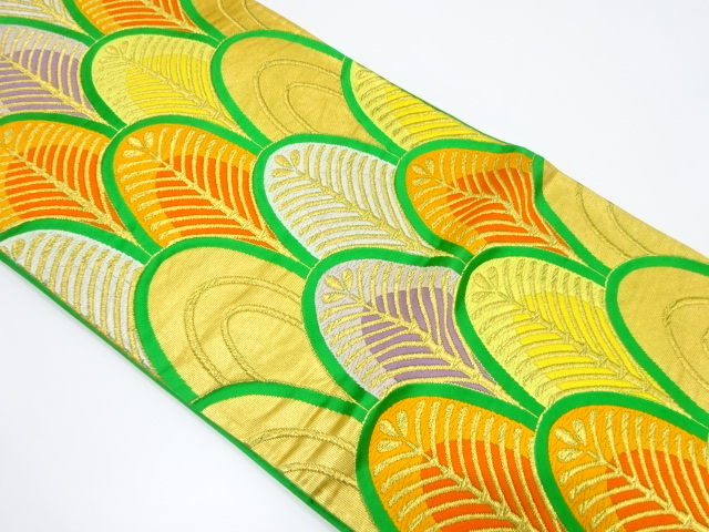 JAPANESE KIMONO / ANTIQUE FUKURO OBI / SILK / WOVEN SEIGAIHA